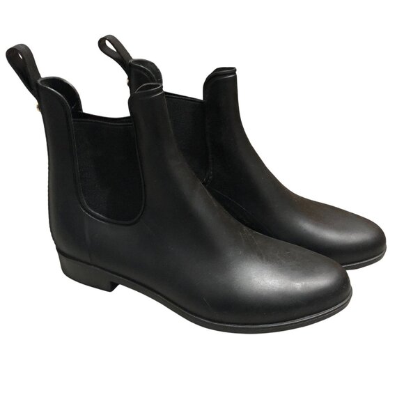 Sam Edelman Womens Tinsley Chelsea Black Matte Rubber Rain Boots Slip On 9 - Picture 1 of 6